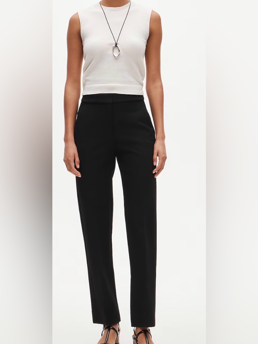 J. Crew Kate Black High-Rise Straight Trouser